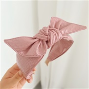 ( Pink butterfly width )Autumn and Winter Headbandu leather high bow Headband temperament all-PurposeF