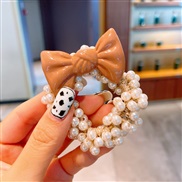 (2 butterfly ) color cartoon rabbit samll Korean style lovely leather head Pearl circle head rope head