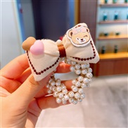 (6  rice whitebutterfly ) color cartoon rabbit samll Korean style lovely leather head Pearl circle head rope head