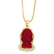 ( red)occidental style  multicolor glass necklace woman ins wind all-Purpose clavicle chainnkb