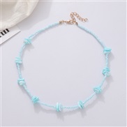 (NZ2672lanse) occidental style color beads necklace stone temperament woman chain rainbow