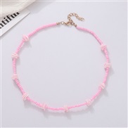 (NZ2672fense) occidental style color beads necklace stone temperament woman chain rainbow