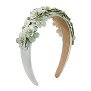 (Ligh  green)F occidental style  candy colors sweet cortex flowers Rhinestone Headband width fashion Headband