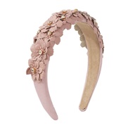 ( Pink)F occidental style  candy colors sweet cortex flowers Rhinestone Headband width fashion Headband