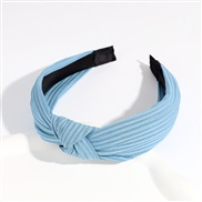 ( blue 5)occidental style pure color Headband width knitting Headband all-Purpose