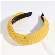 ( yellow 5)occidental style pure color Headband width knitting Headband all-Purpose