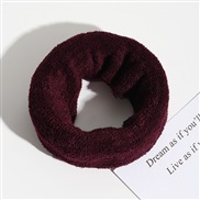( Red wine)Korean style pure color circle big high elasticity rope high head leather head