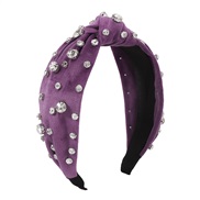 (purple)F occidental style diamond velvet Headband  Autumn and Winter personality fashion Headband woman