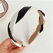 ( black+ white )Korea retro samll wind samll Headband head color weave twisted HeadbandF