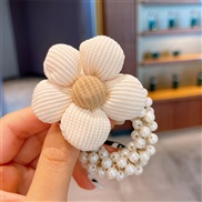 ( 1  Beige)children Pearl head rope color cartoon woman leather samll girl bow circle leather