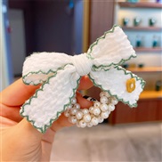 ( 7  whitebutterfly )children Pearl head rope color cartoon woman leather samll girl bow circle leather