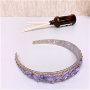 (purple)summer women Headband Korean style fashion transparent resin embed Rhinestone fashion