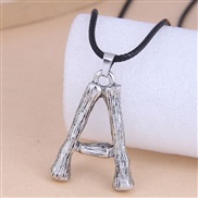 fashion retroA Word concise black rope personality necklace