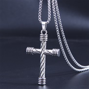 fashion trend retro concise cross personality long necklace sweater chain man necklace