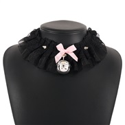 ( black) exaggerating chain  lace bow necklace Rivet lovely