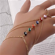 occidental style ins wind punk love imitate Pearl bracelet exaggerating personality Metal chain woman