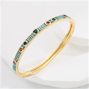 ( blue)occidental style fashion bronze gilded embed zircon bangle fully-jewelled bracelet