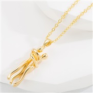 (gold +gold )occidental style  creative lovers pendant bronze gilded all-Purpose personality man woman necklace