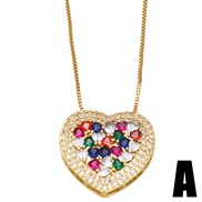 (A)occidental style personality love necklace woman  samll clavicle chain color zirconnkb