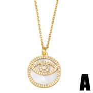 (A)occidental style Shells diamond eyes necklace woman  fashion geometry eyes pendant clavicle chainnkb