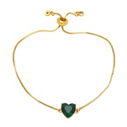 ( green)love zircon bracelet woman  occidental styleins samll high brief heart-shaped braceletbrh