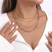 ( Gold)occidental style new  brief wind geometry chain chain personality mash up necklace woman