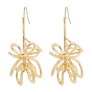 ( Gold)occidental style hollow three-dimensional geometry flowers earrings  fashion Metal retro punk earring