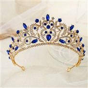 ( blue)occidental style bride crown Rhinestone head hollow wedding