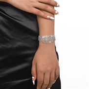( White K) temperament Rhinestone tassel bracelet  geometry fully-jewelled trend woman