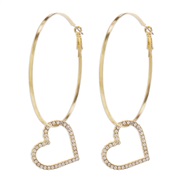 ( Gold) personality big circle Earring  love fully-jewelled temperament exaggerating earrings brief sweet earring