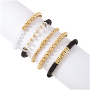( black)Bohemia ethnic style bracelet  resin love beads geometry color fashion
