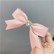 ( Pink)sweet lovely belt bow hair clip crystal love series Rhinestone