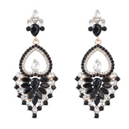 ( black)earrings fashion colorful diamond Alloy diamond fully-jewelled earrings woman occidental style Bohemia Nation