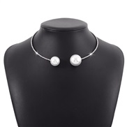 ( White K+White Diamond ) elegant retro fully-jewelled chain  romantic Pearl necklace temperament geometry