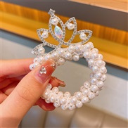 (  C)children crown head leather woman Pearl head rope Korean style samll girl head head leather