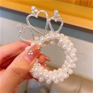 (  I)children crown head leather woman Pearl head rope Korean style samll girl head head leather