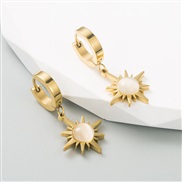 Korean styleins wind creative high Five-pointed star titanium steel earrings samll temperament