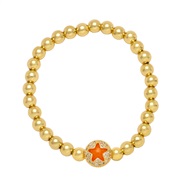 ( orange)occidental style samll brief gold beads bracelet  diamond star Five-pointed star elasticitybrh