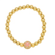 ( Pink)occidental style samll brief gold beads bracelet  diamond star Five-pointed star elasticitybrh
