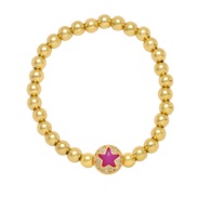 (purple)occidental style samll brief gold beads bracelet  diamond star Five-pointed star elasticitybrh