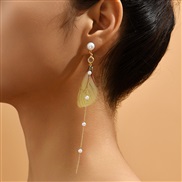 (yellow )occidental style trend personality long style wings earrings woman ins creative lovely Cloth earring