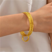 ( Gold)occidental style trend geometry exaggerating Alloy bangle woman  creative