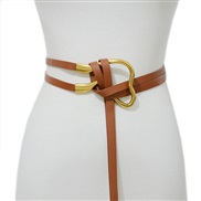 ( brown) leisure ornament belt brief retro buckle Imitation leather overcoat