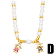 (D)ins wind Pearl necklace woman all-Purpose chain samll star Moon pendantnkb