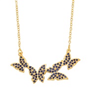 ( blue)butterfly necklace woman samll high clavicle chain occidental style wind temperament all-Purpose chainnkb