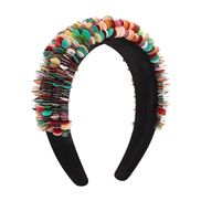 ( Color)F occidental style  exaggerating sequin Colorful Headband width personality personality Headband woman