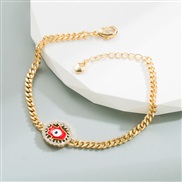 ( red)ins wind  fashion bronze gold plated embed zircon eyes samll personality man woman bracelet