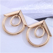 occidental style fashion Metal geometry square concise circle exaggerating ear stud