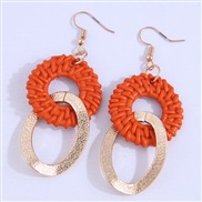 occidental style fashion concise circle Metal temperament earrings