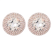 ( Gold)super claw chain series Round Alloy diamond Rhinestone glass diamond earrings woman occidental style exaggeratin